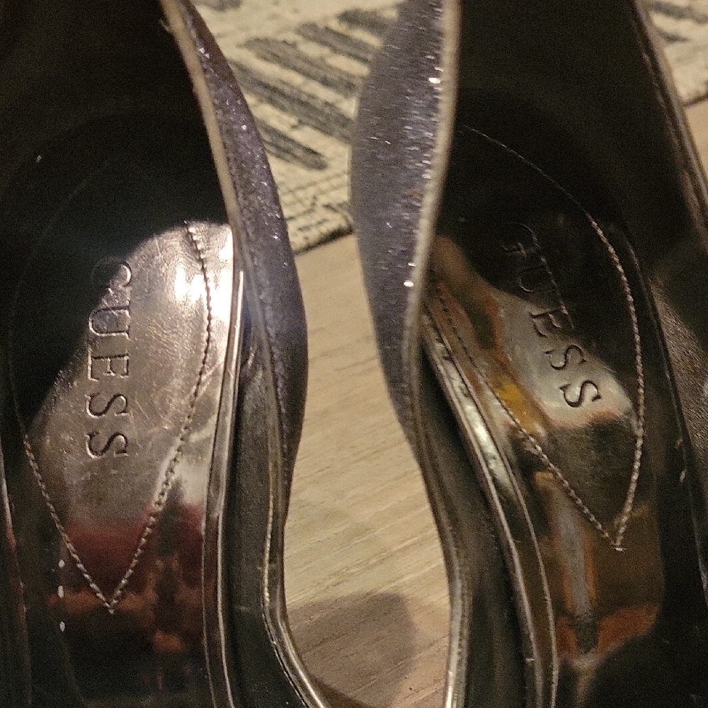 Guess Women's Sparkling Silver Heels - Picture 4 of 5